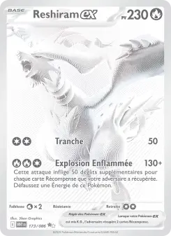 Reshiram-ex — carte 173 de l’extension Flamme Blanche