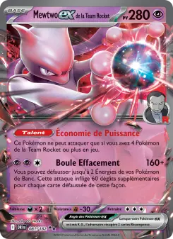Mewtwo-ex de la Team Rocket — carte 081 de l’extension Rivalités Destinées