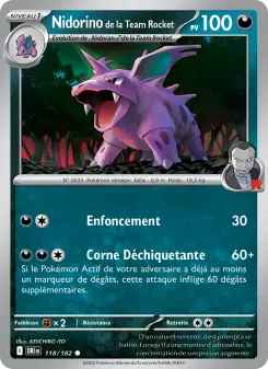 Nidorino de la Team Rocket — carte 118 de l’extension Rivalités Destinées