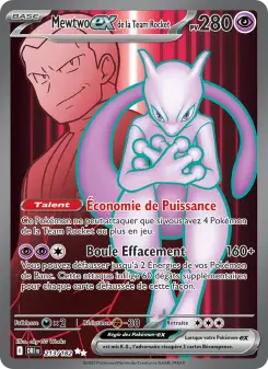 Mewtwo-ex de la Team Rocket — carte 213 de l’extension Rivalités Destinées