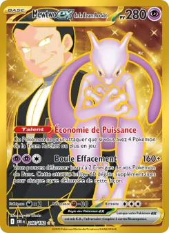Mewtwo-ex de la Team Rocket — carte 240 de l’extension Rivalités Destinées