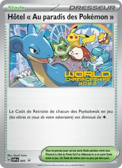 Hôtel " Au paradis des Pokémon " — carte 045 de l’extension SVP Black Star Promos