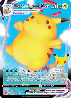 Pikachu Surfeur VMAX — carte 9 de l’extension Célébrations