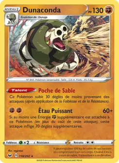 Dunaconda — carte 110 de l’extension Épée et Bouclier