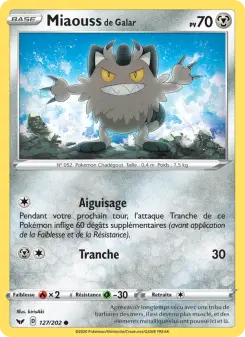 Miaouss de Galar — carte 127 de l’extension Épée et Bouclier
