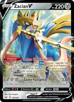 Zacian V — carte 138 de l’extension Épée et Bouclier