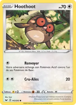 Hoothoot — carte 143 de l’extension Épée et Bouclier
