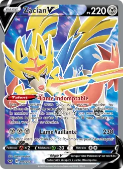 Zacian V — carte 195 de l’extension Épée et Bouclier