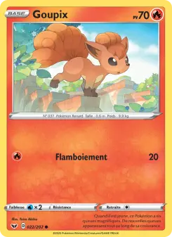Goupix — carte 22 de l’extension Épée et Bouclier