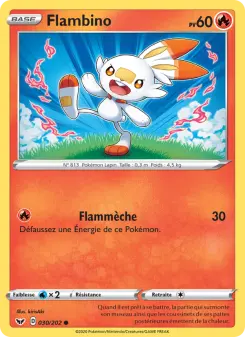 Flambino — carte 30 de l’extension Épée et Bouclier