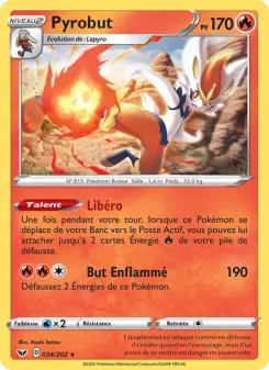 Pyrobut — carte 34 de l’extension Épée et Bouclier