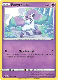 Ponyta de Galar — carte 81 de l’extension Épée et Bouclier