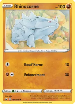 Rhinocorne — carte 96 de l’extension Épée et Bouclier