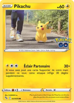 Pikachu — carte 027 de l’extension Pokémon GO