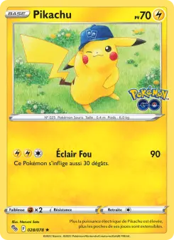 Pikachu — carte 028 de l’extension Pokémon GO