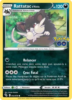 Rattatac d'Alola — carte 042 de l’extension Pokémon GO