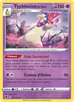 Typhlosion de Hisui — carte 052 de l’extension Astres Radieux