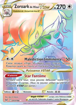 Zoroark de Hisui VSTAR — carte 203 de l’extension Origine Perdue