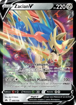 Zacian V — carte 095 de l’extension Zénith Suprême