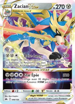 Zacian VSTAR — carte 096 de l’extension Zénith Suprême