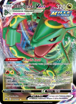 Rayquaza VMAX — carte 102 de l’extension Zénith Suprême
