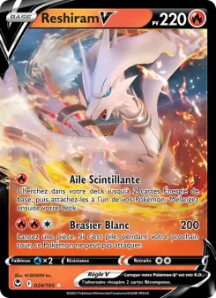 Reshiram V — carte 024 de l’extension Tempête Argentée