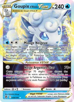 Goupix d'Alola VSTAR — carte 034 de l’extension Tempête Argentée