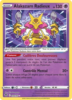 Alakazam Radieux — carte 059 de l’extension Tempête Argentée