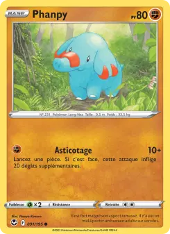 Phanpy — carte 091 de l’extension Tempête Argentée