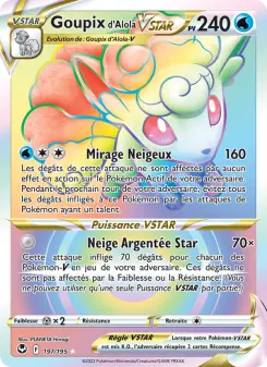Goupix d'Alola VSTAR — carte 197 de l’extension Tempête Argentée