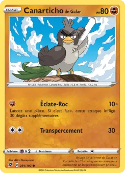 Canarticho de Galar — carte 94 de l’extension Clash des Rebelles