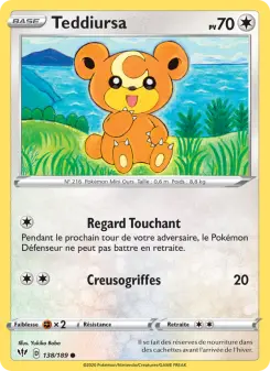 Teddiursa — carte 138 de l’extension Ténèbres Embrasées