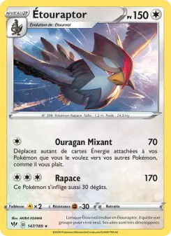 Étouraptor — carte 147 de l’extension Ténèbres Embrasées