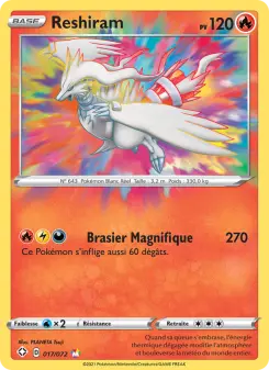 Reshiram — carte 17 de l’extension Destinées Radieuses