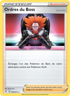 Ordres du Boss (Lysandre) — carte 58 de l’extension Destinées Radieuses