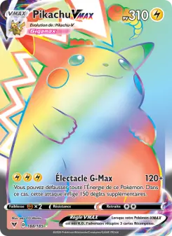 Pikachu VMAX — carte 188 de l’extension Voltage Éclatant