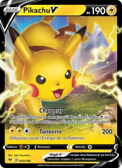 Pikachu V — carte 43 de l’extension Voltage Éclatant