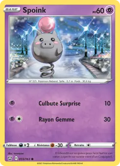 Spoink — carte 55 de l’extension Styles de combat
