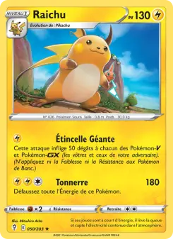 Raichu — carte 50 de l’extension Évolution Céleste