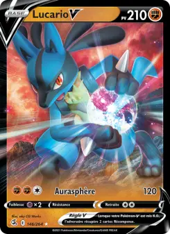 Lucario V — carte 146 de l’extension Poing de Fusion