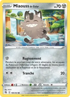 Miaouss de Galar — carte 180 de l’extension Poing de Fusion