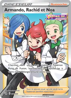 Armando, Rachid et Noa — carte 258 de l’extension Poing de Fusion