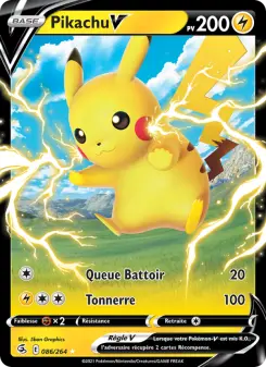 Pikachu V — carte 86 de l’extension Poing de Fusion