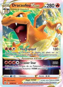 Dracaufeu VSTAR — carte 018 de l’extension Stars Étincelantes