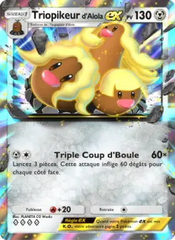 Triopikeur d'Alola-ex — carte 047 de l’extension Crise Interdimensionnelle