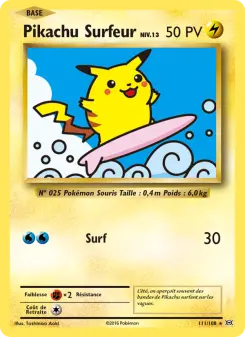 Pikachu Surfeur — carte 111 de l’extension Évolutions