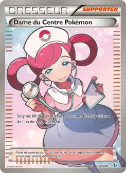 Dame du Centre Pokémon — carte 105 de l’extension Étincelles