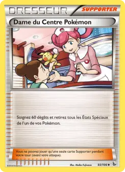 Dame du Centre Pokémon — carte 93 de l’extension Étincelles