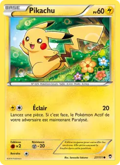 Pikachu — carte 27 de l’extension Poings Furieux